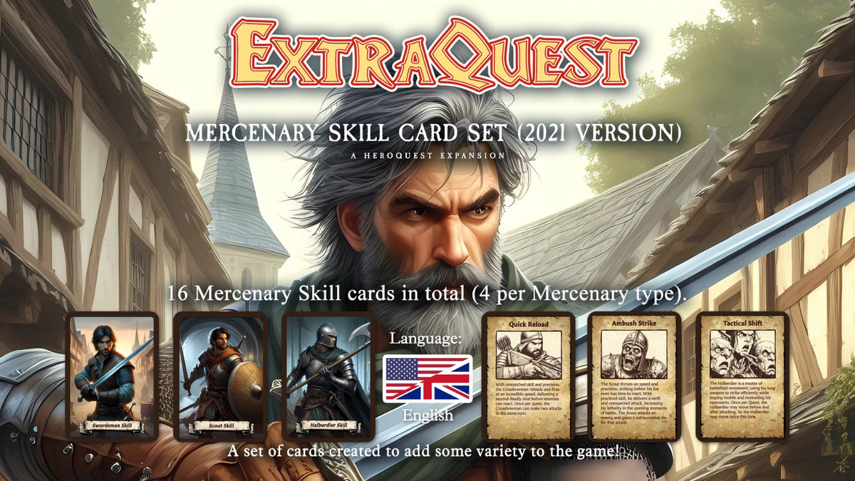 ExtraQuest Mercenary Skill cards Set **ENGLISH ONLY** (Heroquest 2021 Edition)