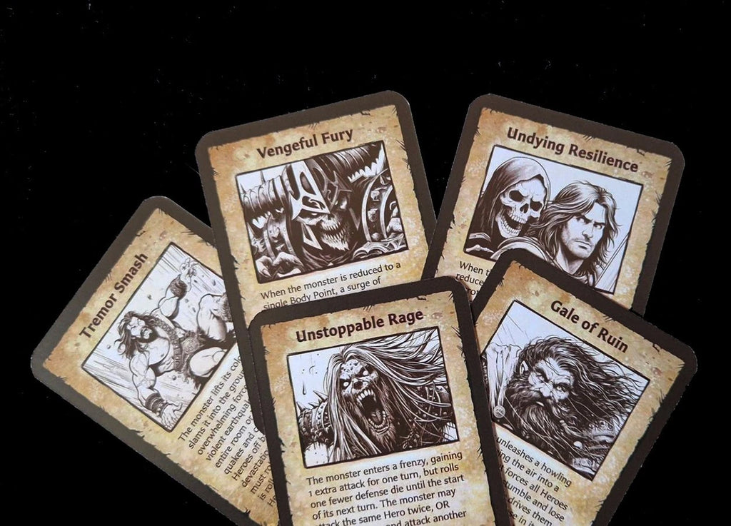 ExtraQuest Dread Abilities cards **ENGLISH ONLY** (Heroquest 2021 Edition)