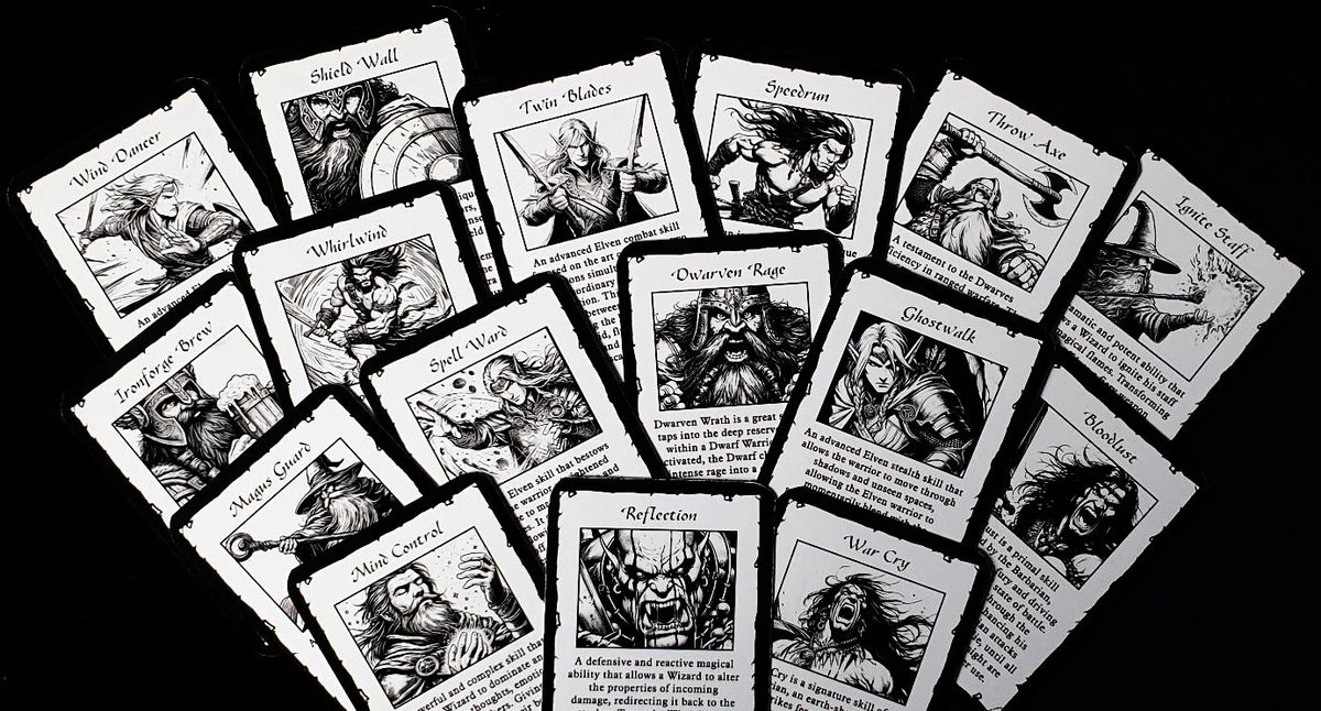 ExtraQuest Hero Skill cards **ENGLISH ONLY** (Heroquest 1989- 1992 Edition)