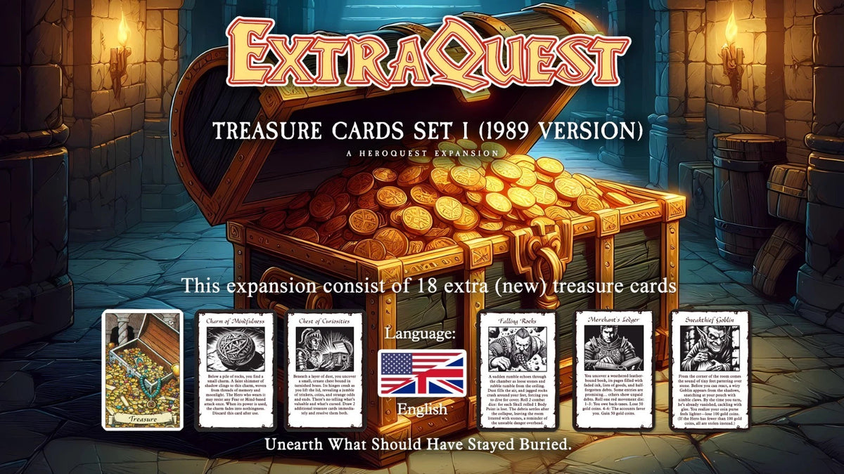 ExtraQuest Treasure Card Set **ENGLISH ONLY** (Heroquest 1989 Edition)