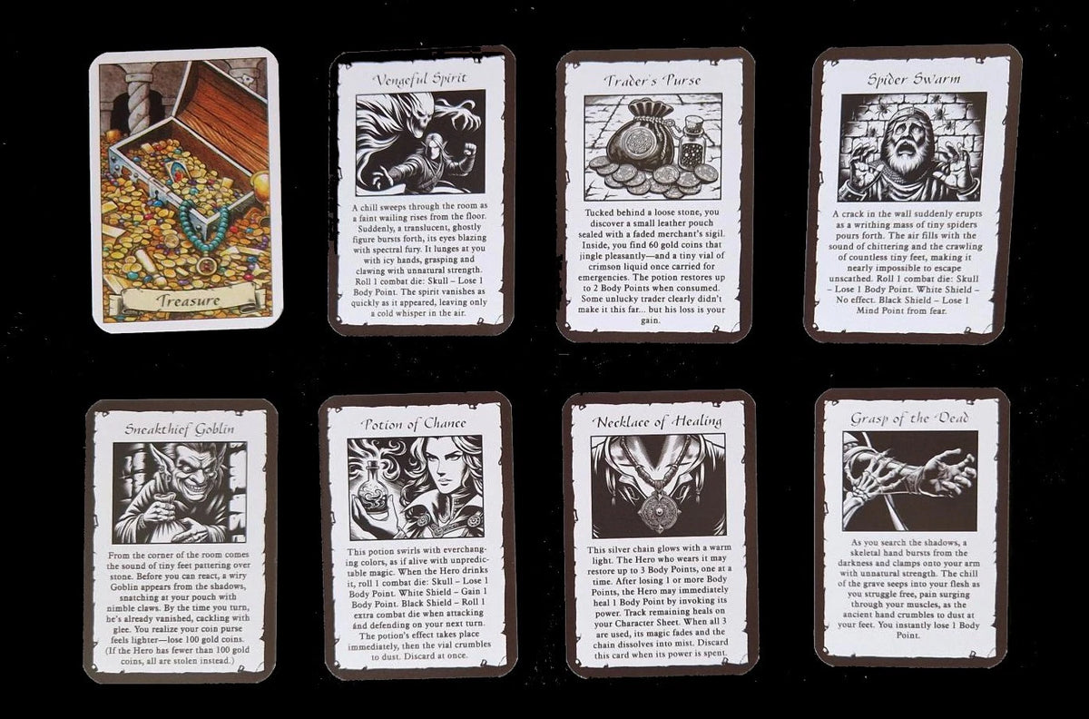ExtraQuest Treasure Card Set **ENGLISH ONLY** (Heroquest 1989 Edition)