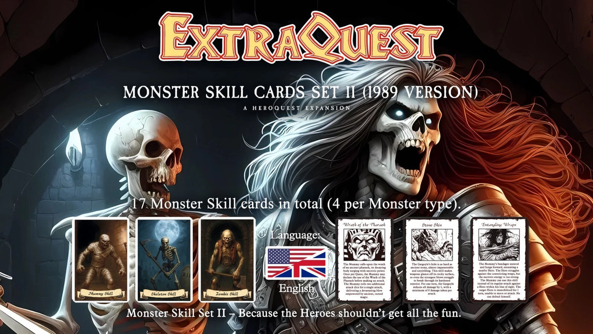 ExtraQuest Monster Skill cards Set II - Undead **ENGLISH ONLY** (Heroquest 1989 Edition)