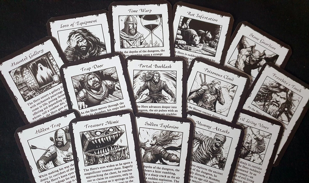 ExtraQuest Dungeon Event cards **ENGLISH ONLY** (Heroquest 1989- 1992 Edition)