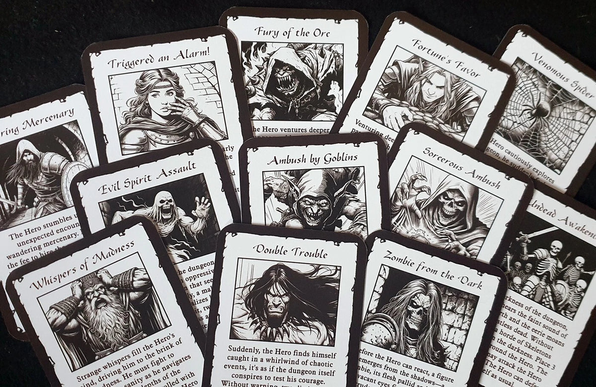 ExtraQuest Dungeon Event cards **ENGLISH ONLY** (Heroquest 1989- 1992 Edition)