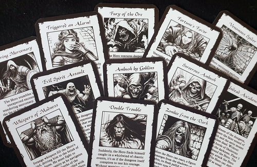 ExtraQuest Dungeon Event cards **ENGLISH ONLY** (Heroquest 1989- 1992 Edition)