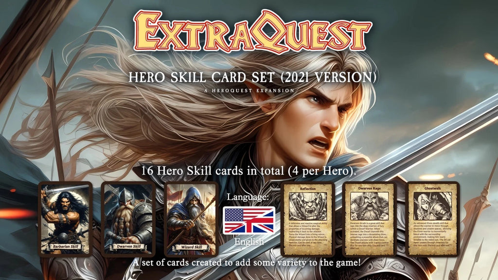 ExtraQuest Hero Skill cards Set 1 **ENGLISH ONLY** (Heroquest 2021 Edition)