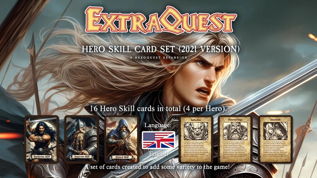 ExtraQuest Hero Skill cards Set 1 **ENGLISH ONLY** (Heroquest 2021 Edition)