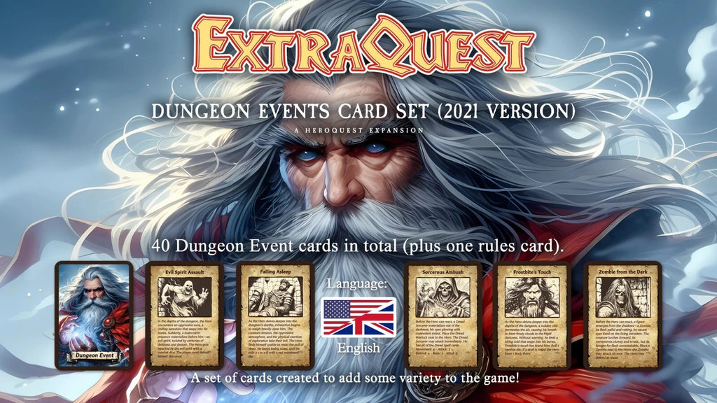 ExtraQuest Dungeon Event cards **ENGLISH ONLY** (Heroquest 2021 Edition)