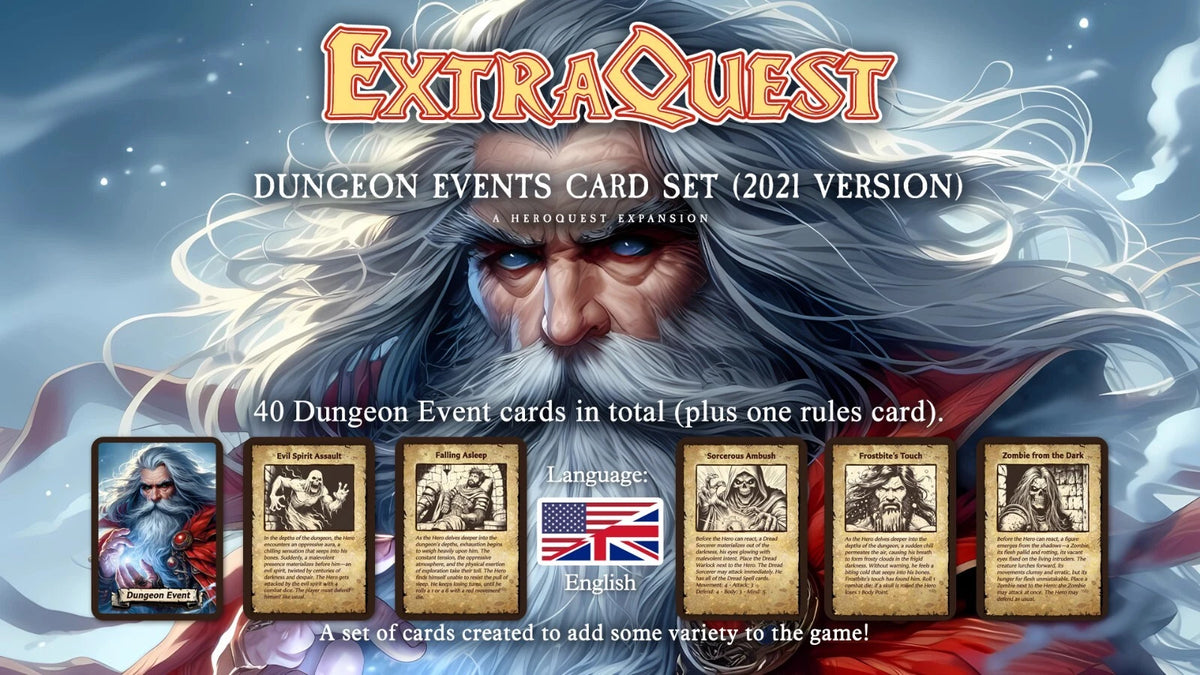 ExtraQuest Dungeon Event cards **ENGLISH ONLY** (Heroquest 2021 Edition)